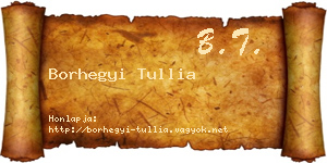 Borhegyi Tullia névjegykártya